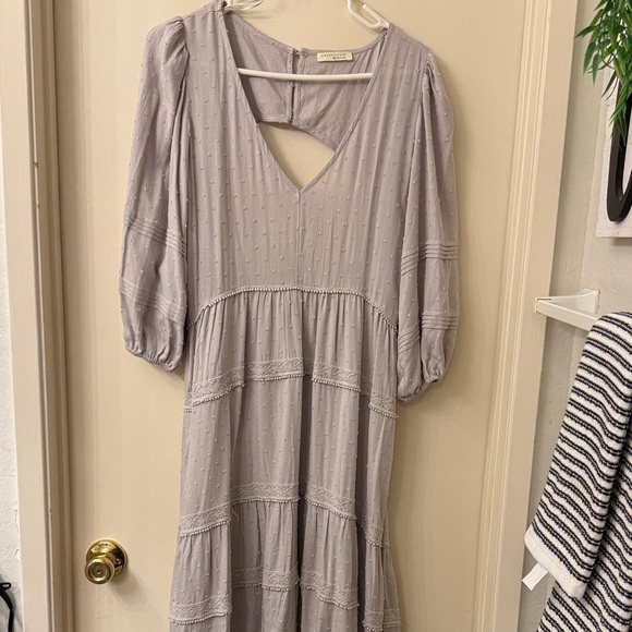Love Stitch Dresses & Skirts - Love Stitch boho Light Purple Gray Long Sleeve Dress - Medium